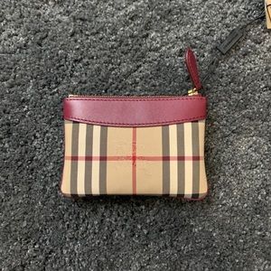 Burberry Dark Plum Leather Horseferry Check Putney